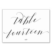 Numéro De Table Élégante calligraphie Table Quatorze Réception (Dos)
