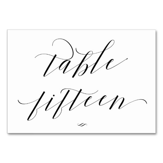 Numéro De Table Élégante calligraphie Table Quinze Réception (Devant)