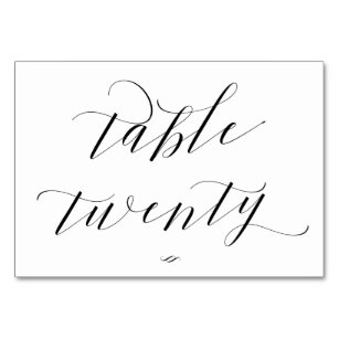 Numéro De Table Élégante calligraphie Tableau Vingt Réception