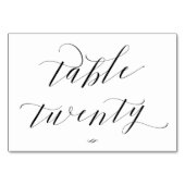 Numéro De Table Élégante calligraphie Tableau Vingt Réception (Devant)