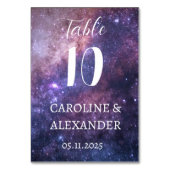 Numéro De Table Elégante Constellation de nuit étoilée Galaxie mod (Dos)