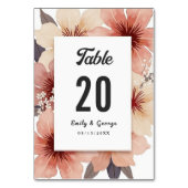 Numéro De Table Elégante couleur bleu rose pâle rose Mariage flora (Par défaut)