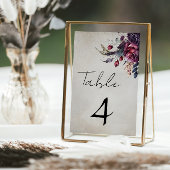Numéro De Table Elégante couleur gothique déprimée Florale