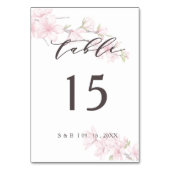 Numéro De Table Elégante couleur rose japonais cerisier (Dos)