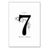 Numéro De Table Élégante crête noire et blanche (Dos)