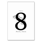 Numéro De Table Élégante crête noire et blanche (Dos)
