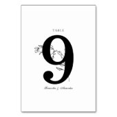 Numéro De Table Élégante crête noire et blanche (Dos)