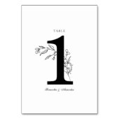 Numéro De Table Élégante crête noire et blanche (Dos)