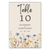 Numéro De Table Elégante Dusty Blue Fleur sauvage Mariage Réceptio (Par défaut)