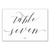 Numéro De Table Élégante écriture calligraphique Table Sept Récept (Dos)