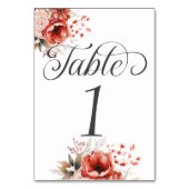 Numéro De Table Élégante Fête de Calligraphie Florale (Dos)