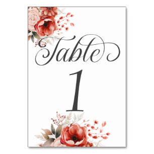 Numéro De Table Élégante Fête de Calligraphie Florale