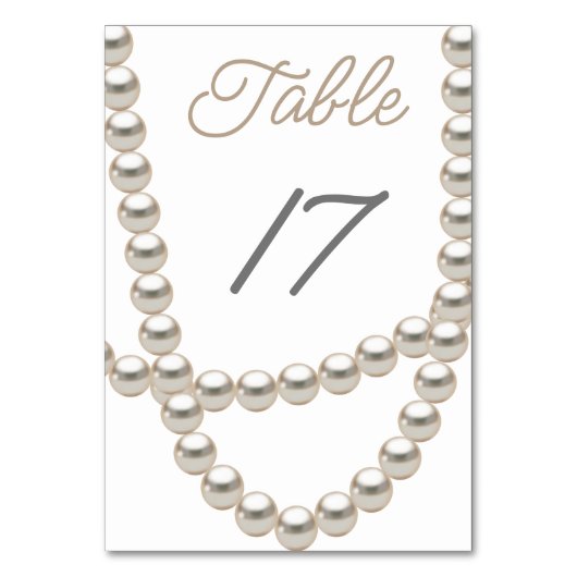 Numéro De Table Elégante Fête des mariées de collier Pearl (Par défaut)