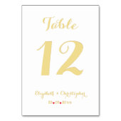 Numéro De Table Élégante Fête des mariées Mariage chic blanc Faux  (Dos)