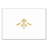 Numéro De Table Elégante Filigree or sur blanc, Mariage (Dos)
