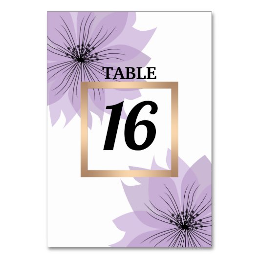 Numéro De Table Élégante fleur lilas (Par défaut)