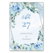 Numéro De Table Elégante fleurs pastel bleu sauge eucalyptus (Par défaut)