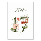 Numéro De Table Élégante florale botanique numéro 17, (Dos)