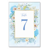 Numéro De Table Elégante Hydrangée Bleue (Par défaut)