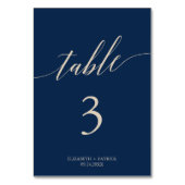 Numéro De Table Élégante ivoire et calligraphie de marine Numéro d (Dos)