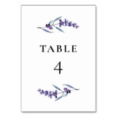 Numéro De Table Élégante lavande florale (Dos)