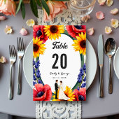 Numéro De Table Élégante mariée et Mariage floral d'été