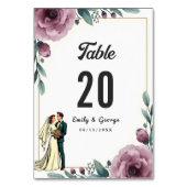 Numéro De Table Élégante Mariée Florale Et Mariage De Boho Groom (Dos)