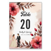 Numéro De Table Élégante Mariée Rose Dusty Et Mariage Floral Groom (Par défaut)