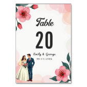 Numéro De Table Élégante Mariée Rose Dusty Et Mariage Floral Groom (Dos)