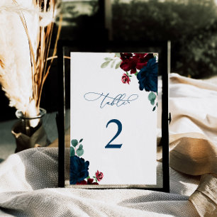 Numéro De Table Elégante Marsala & Fleurs de marine Tableau 2 Mari