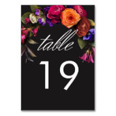 Numéro De Table Élégante Moody Vibrant Harvest Floral (Dos)