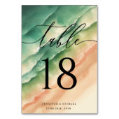 Numéro De Table Elégante Ocean Beach Eté Aquarelle Script de table (Par défaut)