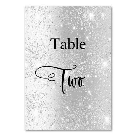 Numéro De Table Elégante parties scintillant argent calligraphie t (Par défaut)