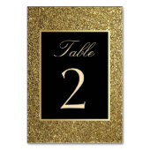 Numéro De Table Elégante Parties scintillant Gold et Black Mariage (Dos)