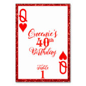 Numéro De Table Elégante Parties scintillant rouge Reine des Coeur (Par défaut)