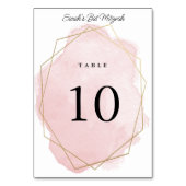 Numéro De Table Élégante personnalisation de Bat Mitzvah rose à l' (Dos)