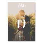 Numéro De Table Élégante photo Couple Mariage du coucher de soleil (Dos)
