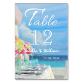 Numéro De Table Elégante Plage Florale Océan Mariage d'été Table (Par défaut)