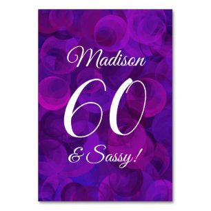 Numéro De Table Elégante Purple 60 & Sassy Anniversaire Party