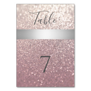 Numéro De Table Élégante rayure moderne argentée