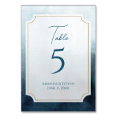 Numéro De Table Elégante Réception de mariage bleu (Par défaut)