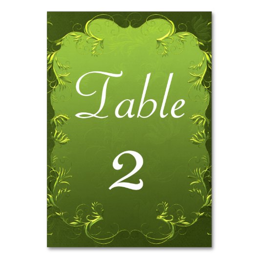 Numéro De Table Elégante réception de mariage bleu Chartreuse (Dos)