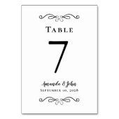 Numéro De Table Élégante Réception de mariage Calligraphie noir bl (Par défaut)