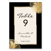 Numéro De Table Elégante Réception de mariage Floral d'or noir (Par défaut)