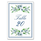 Numéro De Table Elégante Réception de mariage Marine & Blanc (Dos)