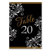Numéro De Table Elégante réception de mariage noir et or (Par défaut)