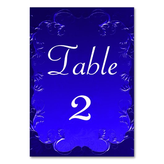 Numéro De Table Elégante Réception de mariage Royal Blue (Dos)