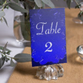 Numéro De Table Elégante Réception de mariage Royal Blue