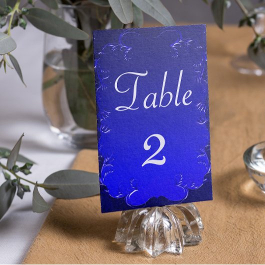 Numéro De Table Elégante Réception de mariage Royal Blue