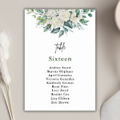 Numéro De Table Élégante Rose blanche verte Mariage Floral